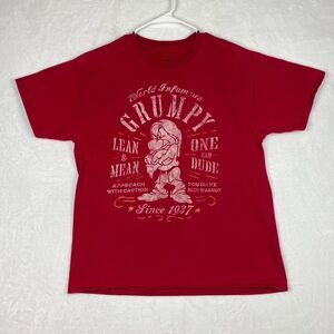 Disney Grumpy Graphic Shirt Adult Large Red World Infamous Grumpy Short Sleeve
